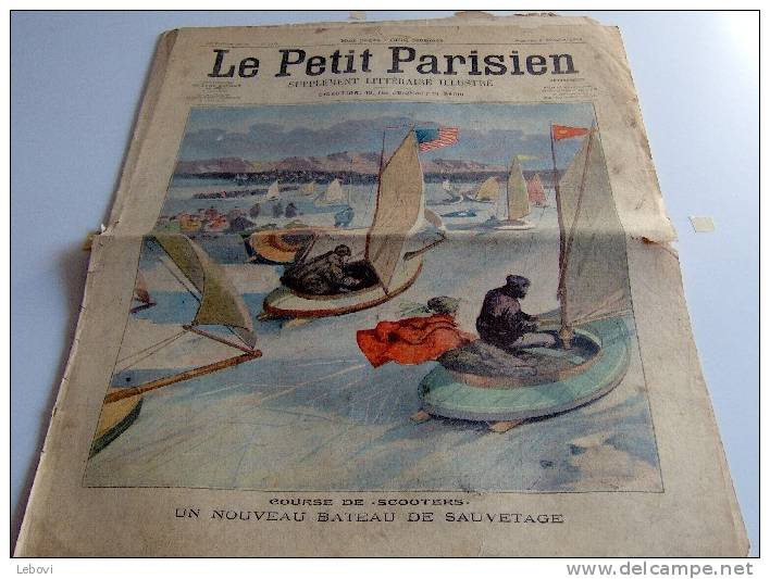 "Le Petit Parisien - Supplément Littéraire Illustré" N° 930 Du 02/12/1906 (Course De Scooters - Un Nrouveau Bateau De - Le Petit Parisien