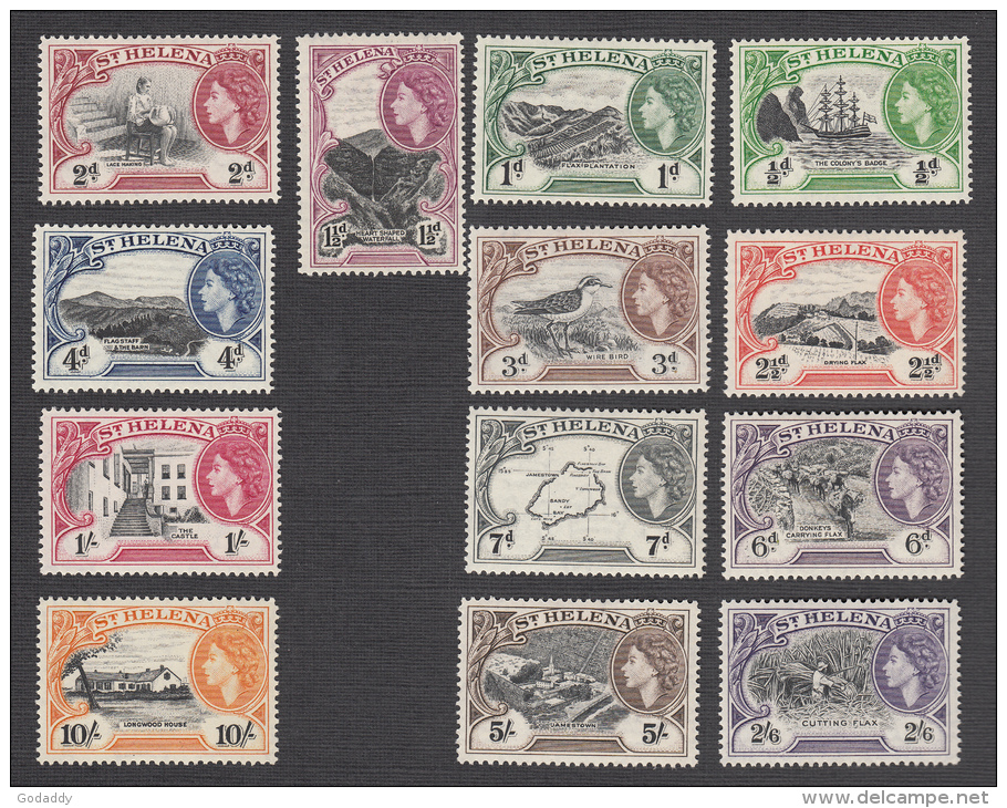 St Helena  1953 Q.Elizabeth  Set Of 13 SG153 To SG165 VLMH - Saint Helena Island