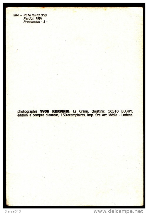 CPM 29 - Penhors - Pardon 1984 - Procession - 3 - Photo Yvon Kervinio - Autres & Non Classés