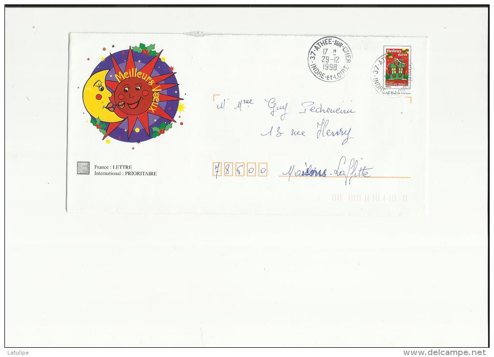 Enveloppe Timbrée Entiers Postaux Glacée De Meilleurs Voeux  1998 Adressé A Mr  Pedroncini A Maison-Alfort 78 - Konvolute: Ganzsachen & PAP