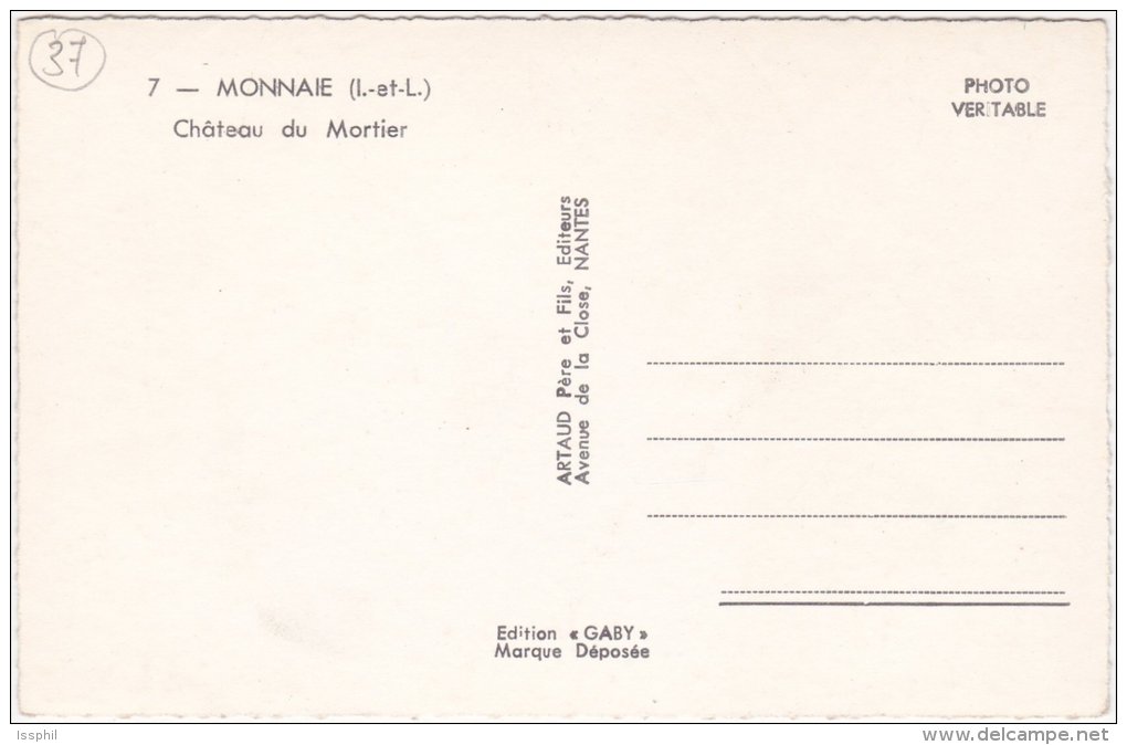 CPSM - PF - Monnaie (I. Et L.) Château De Mortier - Monnaie