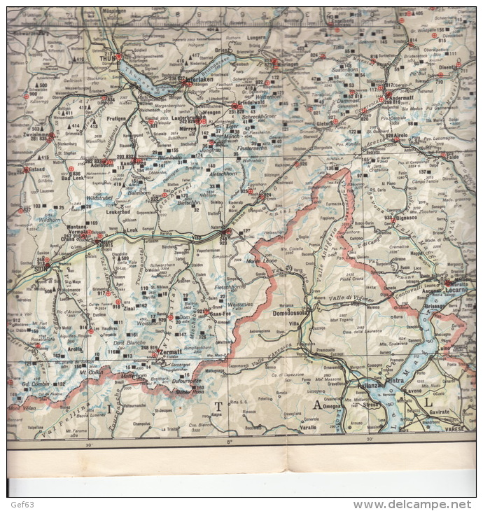 SAC - Karte Der Schweiz 1946 ° CAS - Carte De La Suisse 1946 - Cartes Topographiques