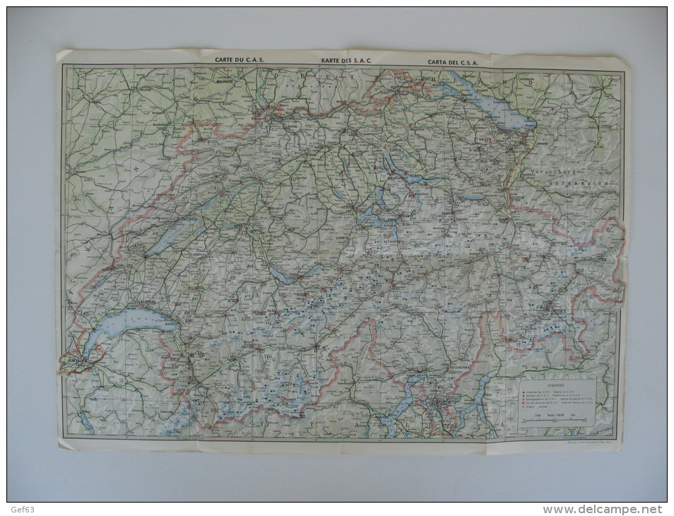 SAC - Karte Der Schweiz 1946 ° CAS - Carte De La Suisse 1946 - Cartes Topographiques