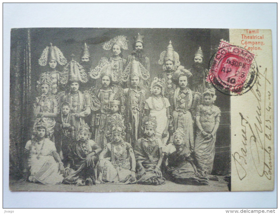 CEYLON  :  Tamil  Theatrical  Company  -  Beau Plan    1910 - Sri Lanka (Ceylon)