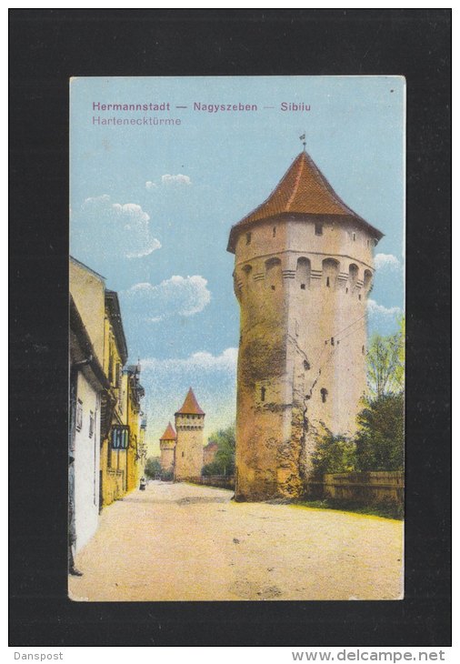 Romania PPC Sibiu Hermannstadt Harteneck Towers - Romania