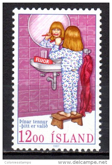 (SA0576) ICELAND, 1987 (Dental Protection). Mi # 673. MNH** Stamp - Unused Stamps
