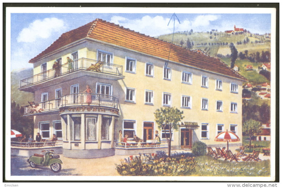 BAD SCHALLERBACH HOTEL VIKTORIA OLD POSTCARD - Bad Schallerbach