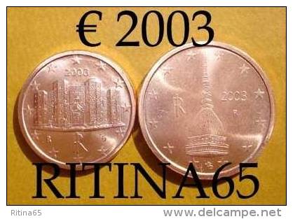 !!! N. 2 COINS/MONETE 1 AND 2 CT. ITALIA 2003 UNC/FDC !!! - Italie