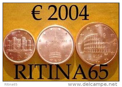 TRIS !!! N. 3 COINS/MONETE 1,2 AND 5 CT. ITALIA 2004 UNC/FDC !!! - Italie