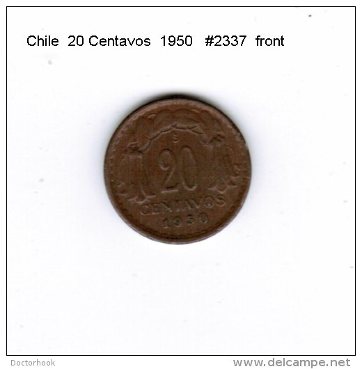 CHILE    20  CENTAVOS  1950  (KM # 177) - Chili