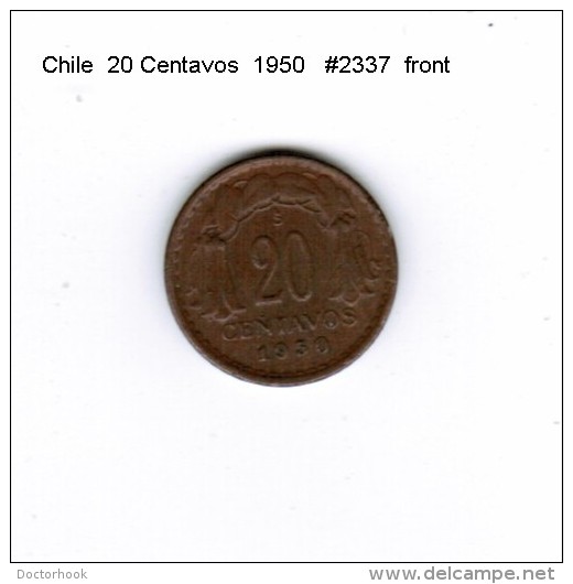 CHILE    20  CENTAVOS  1950  (KM # 177) - Chile