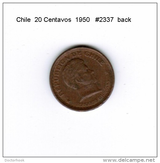 CHILE    20  CENTAVOS  1950  (KM # 177) - Cile