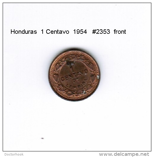 HONDURAS    1  CENTAVO  1954  (KM # 77.2) - Honduras