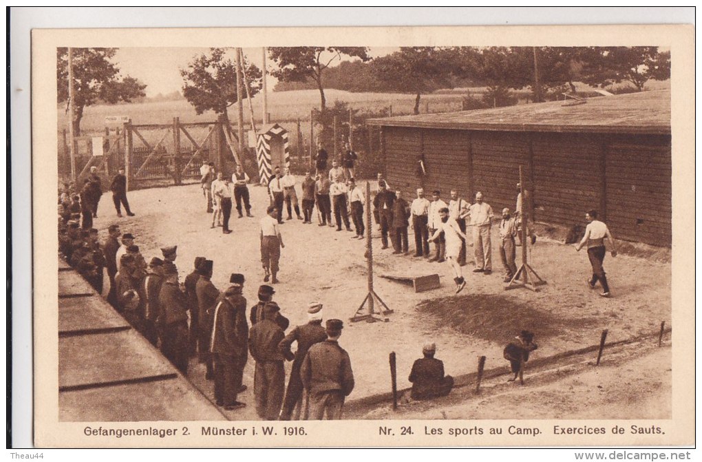 ¤¤  -  Gefangenenlager  -  Camp De MÜNSTER En 1916  -  24  -  Les Sports Au Camp - Exercices De Sauts    -  ¤¤ - Muenster