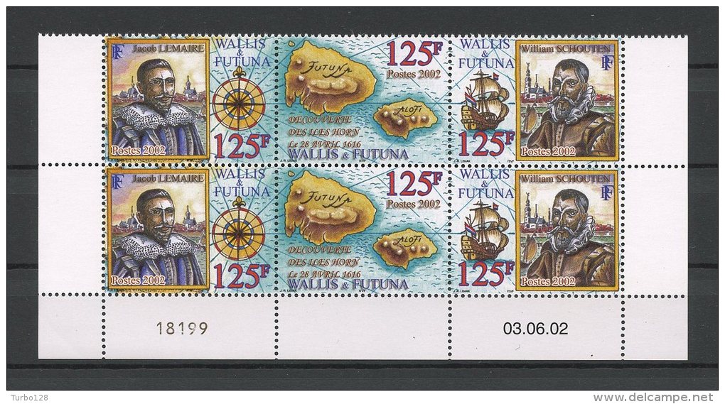 WALLIS Et FUTUNA  2002 N° 575/77 **  Neufs = MNH Paire Datée Superbe C: 10,05€ Iles Horn. Lemaire, Schouten - Unused Stamps
