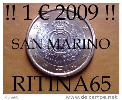 !!! N. 1 COIN/MONETA DA 1 &euro; 2009 SAN MARINO UNC/FDC !!! - San Marino