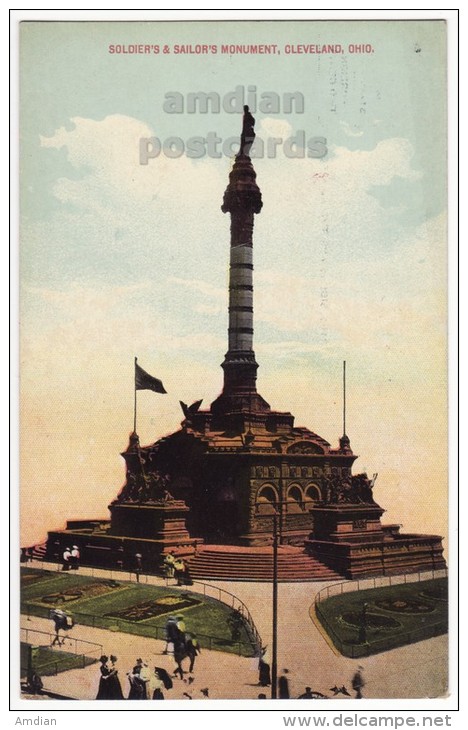 USA~CLEVELAND OHIO ~SOLDIER's & SAILOR's MONUMENT~ C1910s-1920s Vintage Postcard [4182] - Cleveland