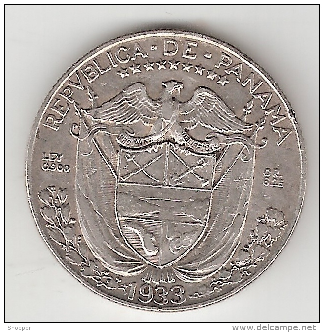 *panama  1/4 Balboa  1933  Km 11.1   Vf+ - Panama