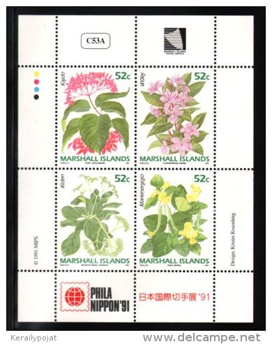 Marshall Islands - 1991 Flowers Kleinbogen MNH__(THB-1717) - Islas Marshall