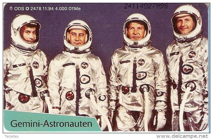 TARJETA DE ALEMANIA DE UNOS ASTRONAUTAS  DE TIRADA 4000 - Astronomia