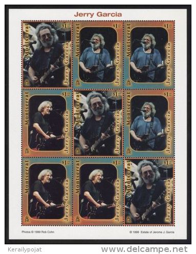 Montserrat - 1999 Jerry Garcia Kleinbogen (4) MNH__(THB-1890) - Montserrat