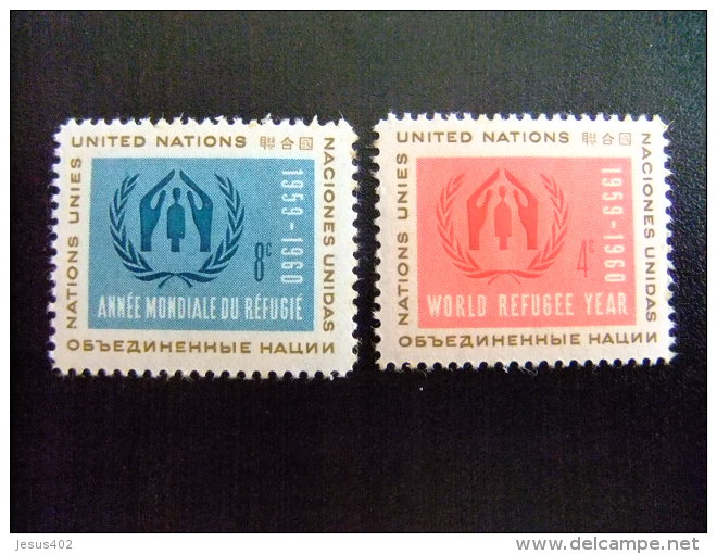 ONU  -  AÑO DEL REFUGIADO 1960 - WORLD REFUGEE YEAR   -- Yvert & Tellier Nº 72 / 73 ** MNH - Refugiados