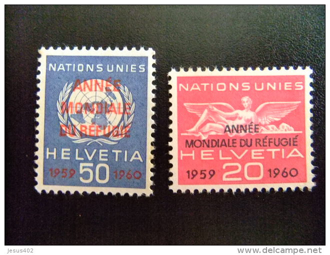 SUIZA HELVETIA -  AÑO DEL REFUGIADO 1960 - WORLD REFUGEE YEAR   -- Yvert & Tellier Nº Servicio 408 / 409 ** MNH - Refugiados