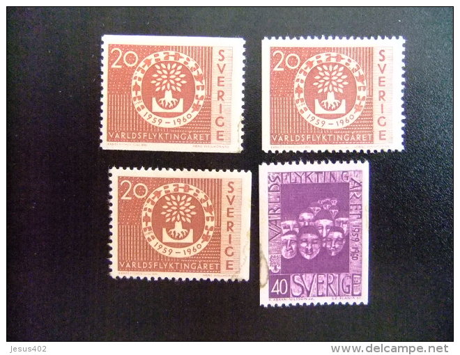 SUECIA -  SVERIGE -  AÑO DEL REFUGIADO 1960 - WORLD REFUGEE YEAR   -- Yvert & Tellier Nº 448 / 449 + 448a (*) - Refugiados