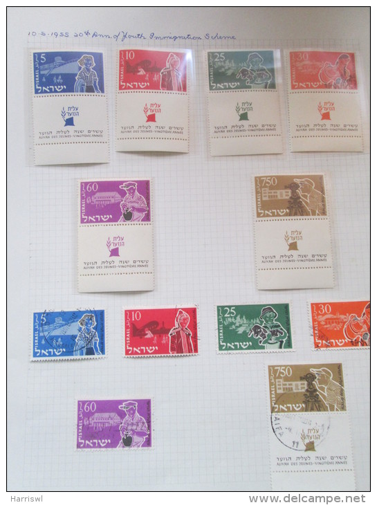 ISRAEL 1955 2OTH ANNIVERSARY OF YOUTH ALIYAH STAMPS AND SHEETS - Nuevos (con Tab)