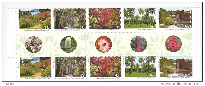 Australia 2013 Australian Botanic Gardens Gutter Strip MNH - Ganze Bögen & Platten