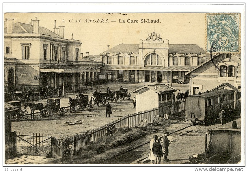 Carte Postale Ancienne Angers - La Gare Saint Laud - Chemin De Fer - Angers