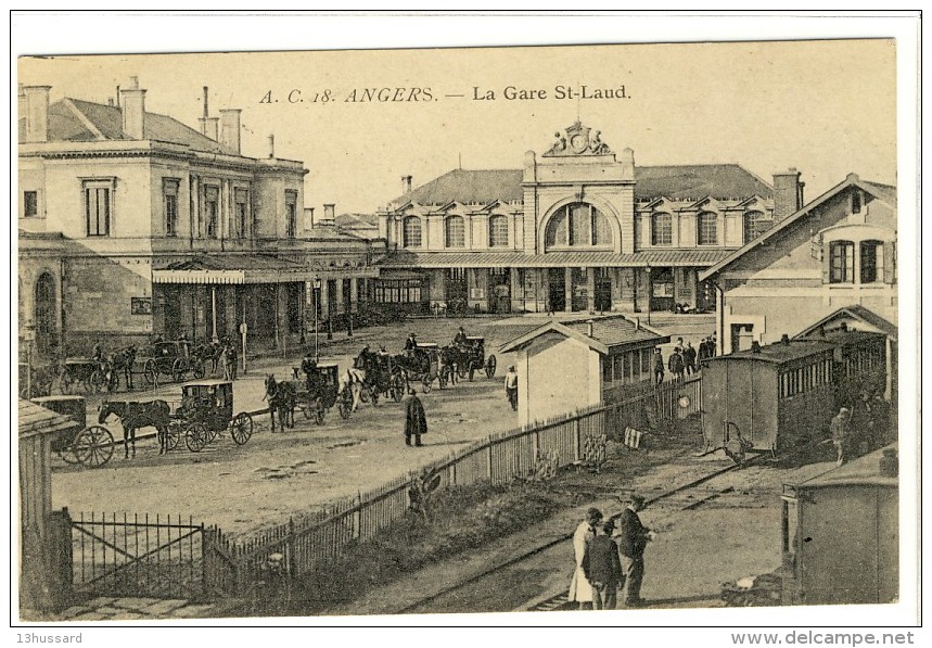 Carte Postale Ancienne Angers - La Gare Saint Laud - Chemin De Fer - Angers