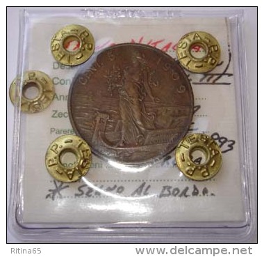 !!! 5 CT. 1909 " DONNA SU PRORA " PERIZIATA TESTA !!! - 1900-1946 : Victor Emmanuel III & Umberto II