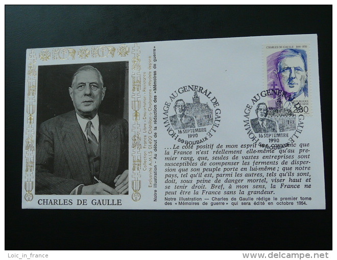 Lettre FDC General De Gaulle Roubaix - De Gaulle (Generale)