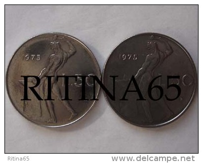 VARIANTE !! LIRE 50 1975 FDC "5" CORTO E LUNGO !! - 50 Lire