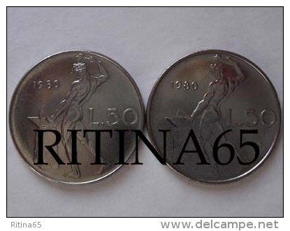 VARIANTE !! LIRE 50 1980 FDC "80" PICCOLO E GRANDE !! - 50 Lire