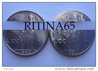 VARIANTE !!! LIRE 100 1990 FDC "99" CHIUSE E APERTE !!! - 100 Lire