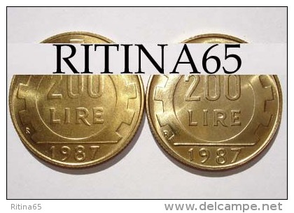VARIANTE RARA !! LIRE 200 1987 DATA PICCOLA E GRANDE !! - 200 Liras