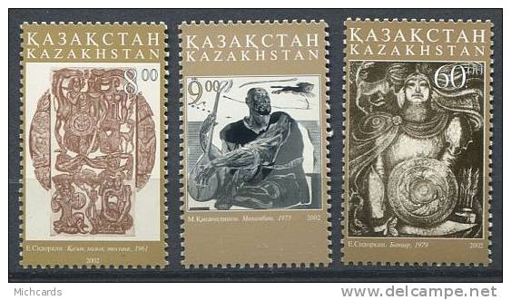 102 KAZAKHSTAN 2002 - Art Gravure - Neuf Sans Charniere (Yvert 327/29) - Kazakhstan