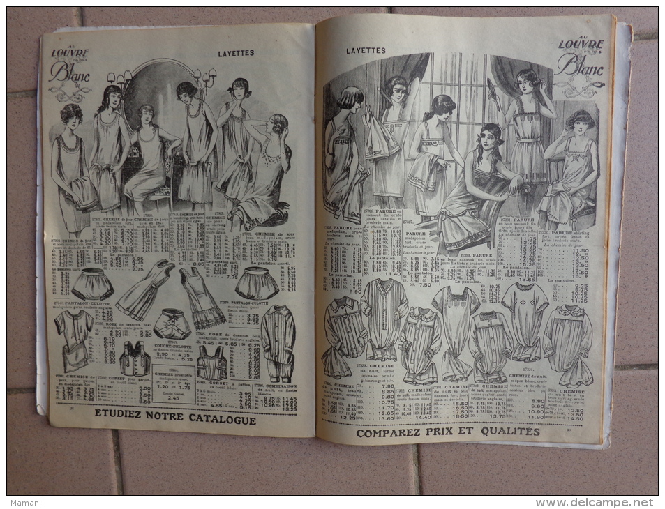 catalogue -au  louvre.-1924-lingerie-orf evrerie-vetements-rideau--- linge de table-guimpes-corsets-