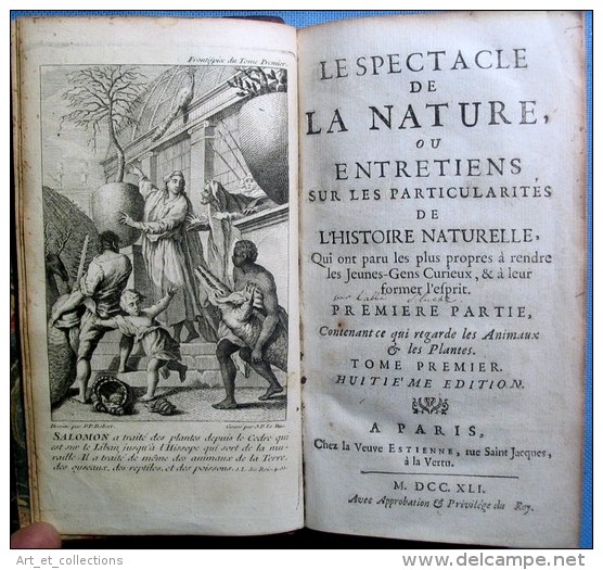 Le SPECTACLE De La NATURE / 2 Tomes / Veuve Étienne éditrice En 1741 & 1743 / Nombreuses Gravures Dépliantes - 1701-1800