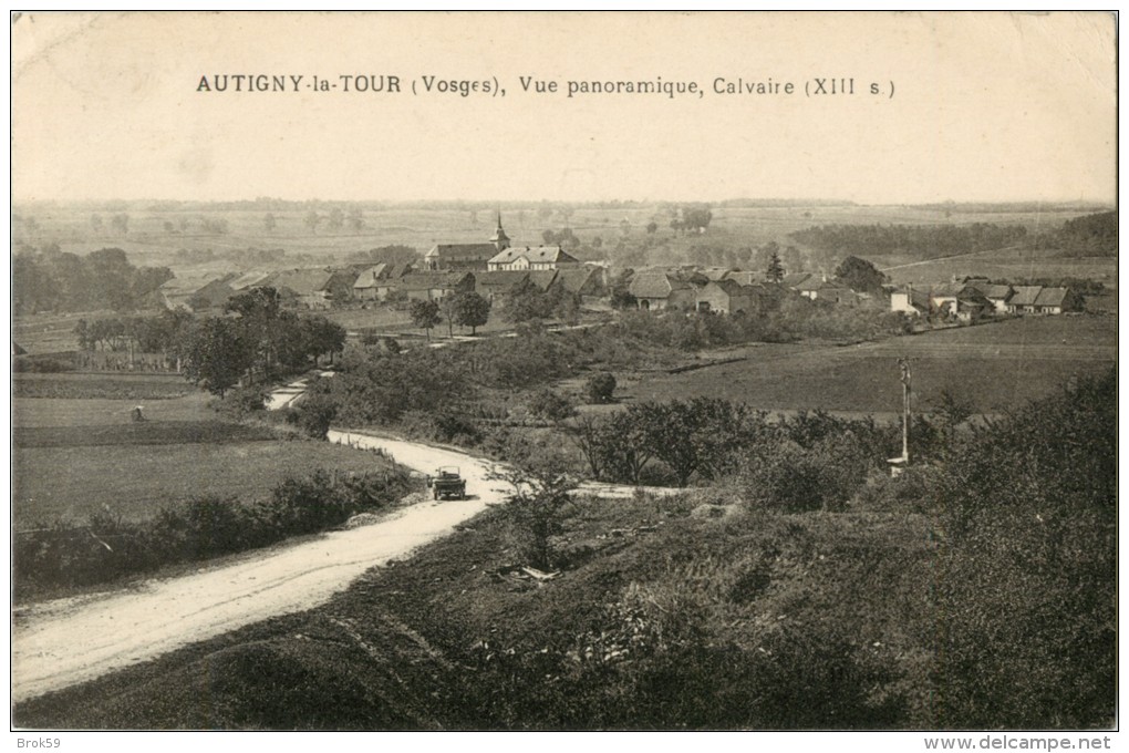 88 AUTIGNY LA TOUR - VUE PANORAMIQUE , CALVAIRE - Autres & Non Classés