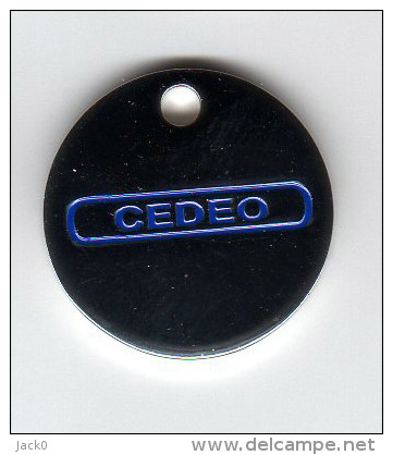 Jeton  De  Caddie  Argenté  CEDEO, Sanitaire, Chauffage, Climatisation  Verso  Vierge - Trolley Token/Shopping Trolley Chip