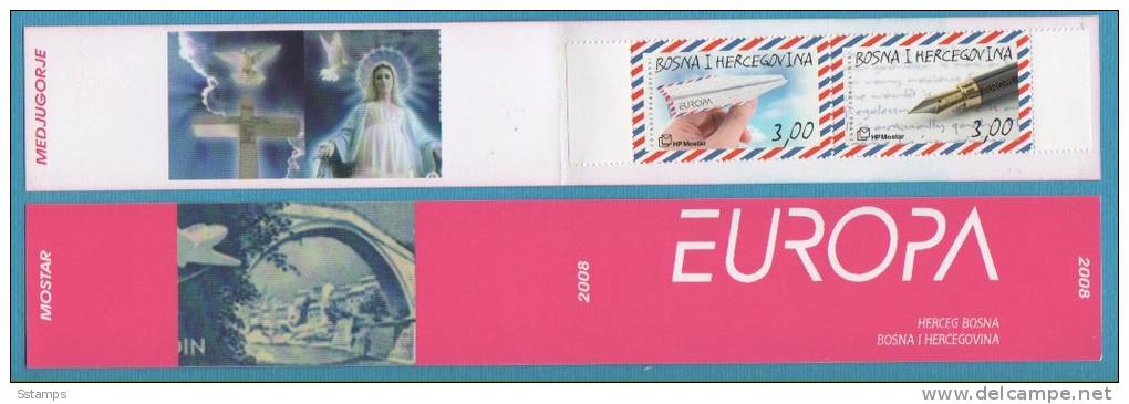 2008  BOSNIA CROAZIA MOSTAR EUROPA CEPT BOOKLET MADONNA MEDJUGORJE  MNH - 2008