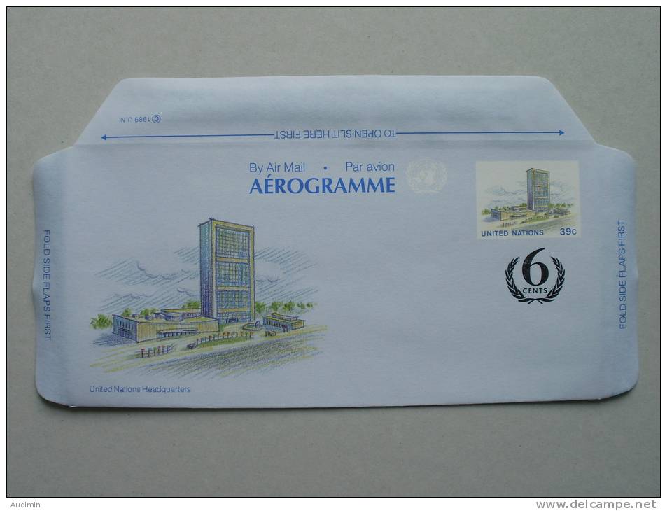 UNO-New York Aerogramm Air Letter LF 12 ++ Mnh, UN-Hauptquartier NY - Poste Aérienne