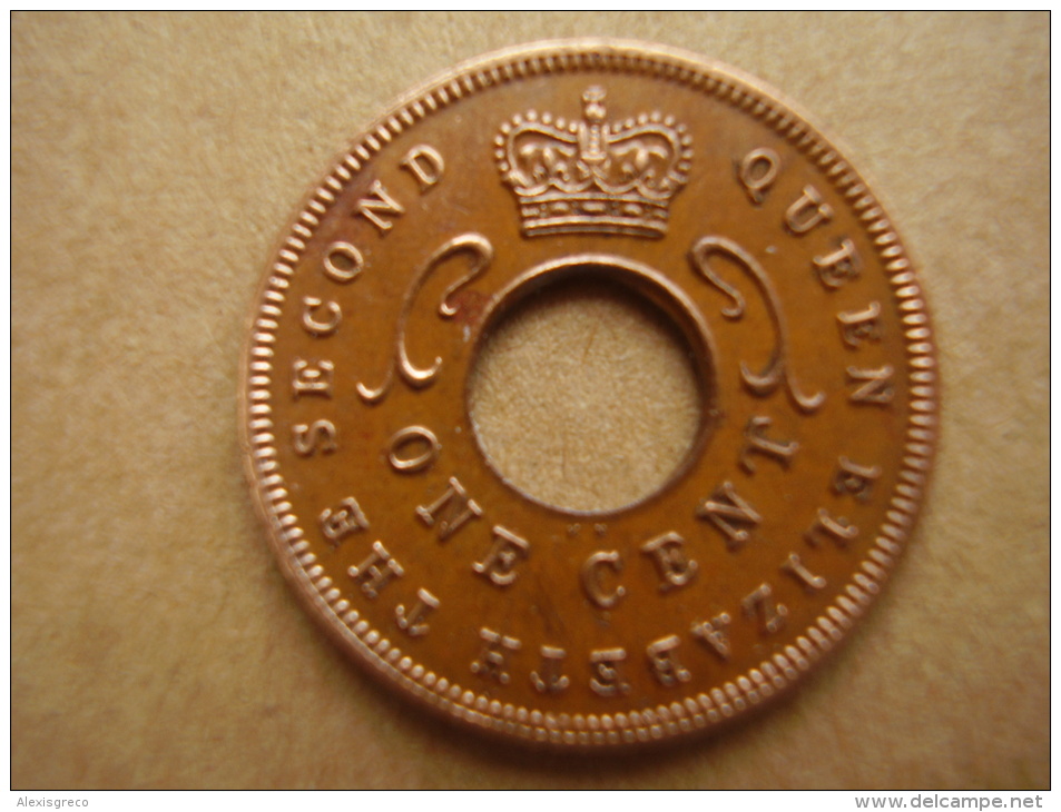 BRITISH EAST AFRICA USED ONE CENT COIN BRONZE Of 1955 KN. - East Africa & Uganda Protectorates