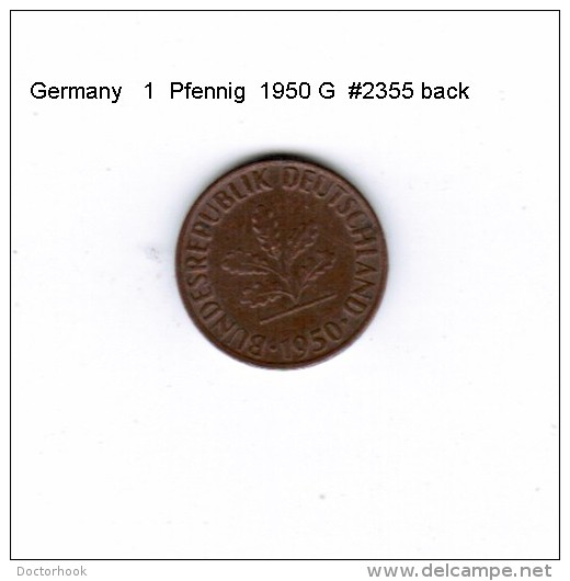 GERMANY    1  PFENNIG  1950 G  (KM # 105) - 1 Pfennig