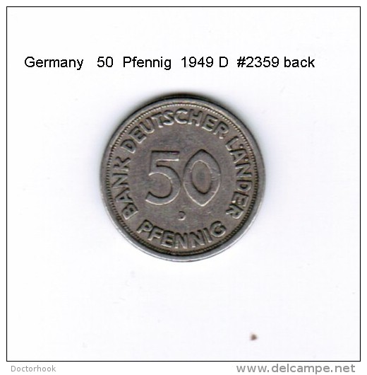 GERMANY   50  PFENNIG  1949 D  (KM # 104) - 50 Pfennig