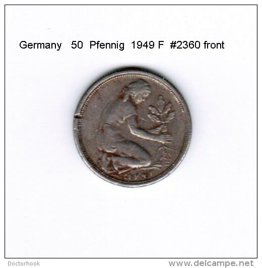 GERMANY   50  PFENNIG  1949 F  (KM # 104) - 50 Pfennig