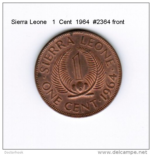 SIERRA LEONE   1  CENT  1964  (KM # 17) - Sierra Leone